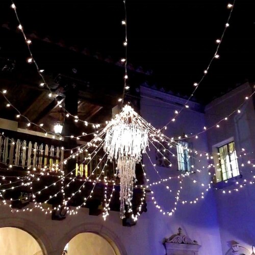 70 Light T5 LED Christmas Mini Light Set, Warm White, White Wire, 35' Long Perspective: left
