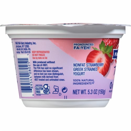 Fage® Total Blended Strawberry Nonfat Greek Yogurt Perspective: left