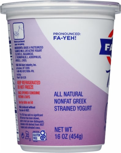 Fage® Total 0% Plain Greek Yogurt Tub Perspective: left