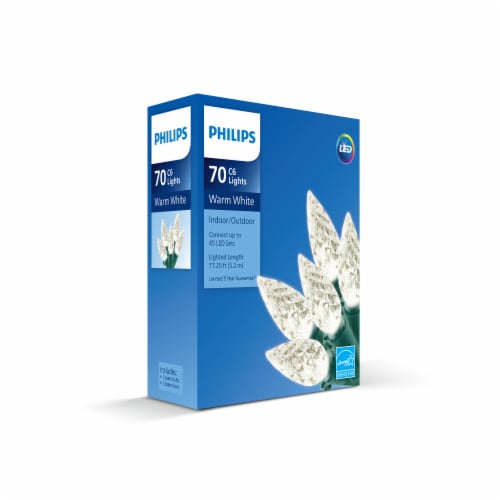 Philips Warm White LED C6 Indoor / Outdoor Christmas Lights Perspective: left