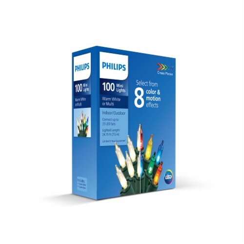 Philips LED Warm White or Multi Color Motion Effects Indoor Outdoor Mini Christmas Lights 100 ct Fred Meyer