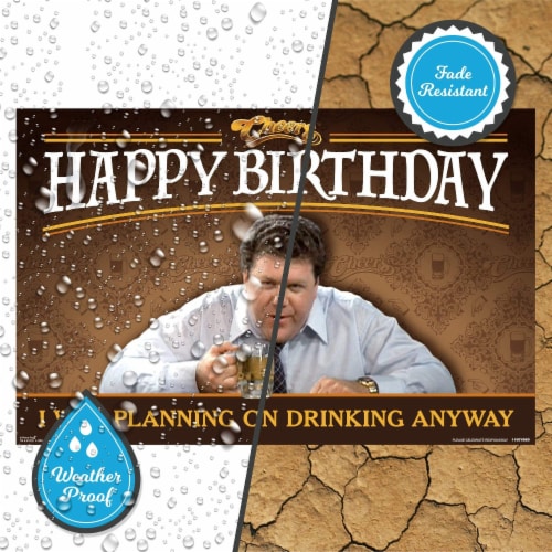 Prime Party Cheers Happy Birthday, Yard Sign with Lawn Stakes Perspective: left