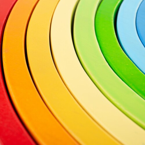 Bigjigs Toys Wooden Stacking Rainbow - Large Perspective: left