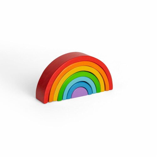 Bigjigs Toys, Wooden Stacking Rainbow - Small Perspective: left