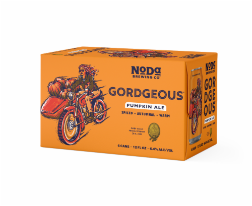 NoDa Brewing Co® Gordgeous® Pumpkin Ale Craft Beer Perspective: left