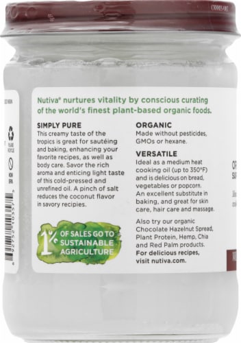 Nutiva® Organic Virgin Coconut Oil Perspective: left