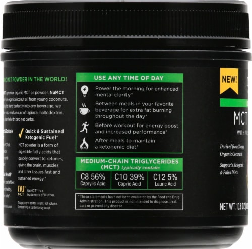 Nutiva® Organic MCT Powder with Prebiotic Acacia Fiber Perspective: left