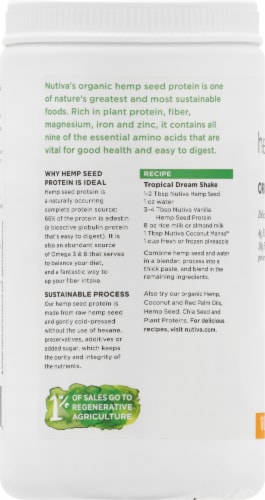 Nutiva Organic Vanilla Hemp Seed Protein Powder Perspective: left