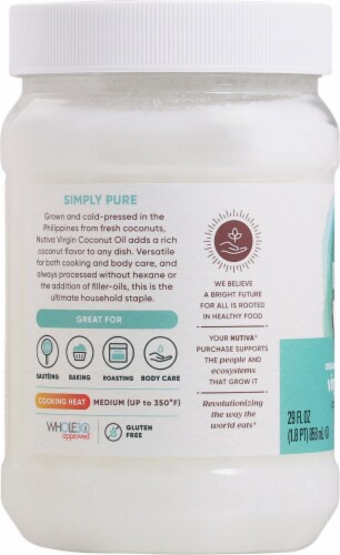 Nutiva Organic Virgin Coconut Oil Perspective: left