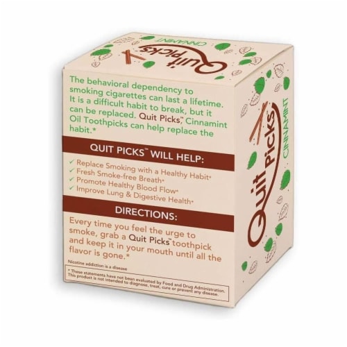 Quit Picks Cinnamint Toothpicks 300Ct Fresh Breath Quit Smoking Aid Perspective: left