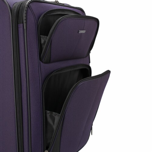 U.S. Traveler Esther Expandable Spinner Luggage Set - Purple Perspective: left