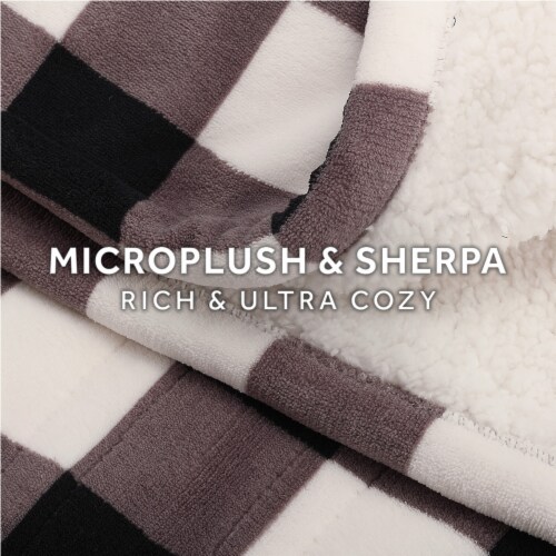 Sunbeam Heated Throw Blanket - Buffalo Black / White Perspective: left