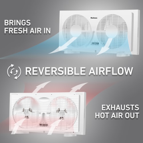 Holmes® 9-Inch Twin Window Fan Perspective: left