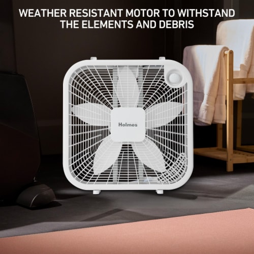 Holmes 20-Inch Box Fan - White Perspective: left