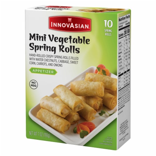 InnovAsian Mini Vegetable Spring Rolls, Frozen Perspective: left