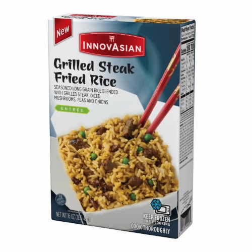 InnovAsian Grilled Steak Fried Rice, Frozen Perspective: left