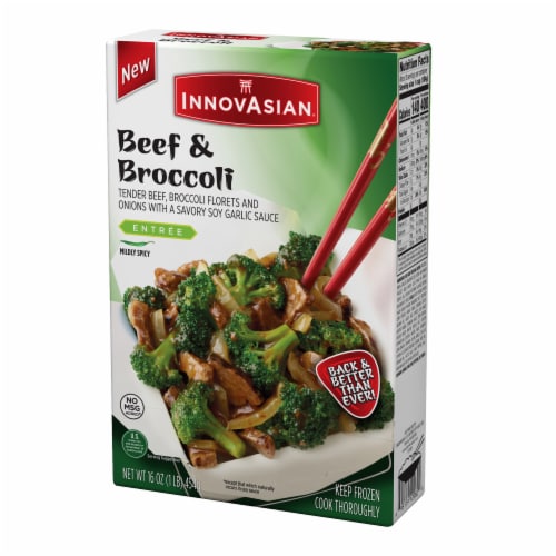 InnovAsian Beef & Broccoli, Frozen Perspective: left