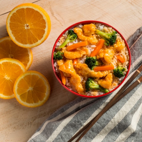 InnovAsian Orange Chicken Rice Bowl, 9 oz (Frozen) Perspective: left