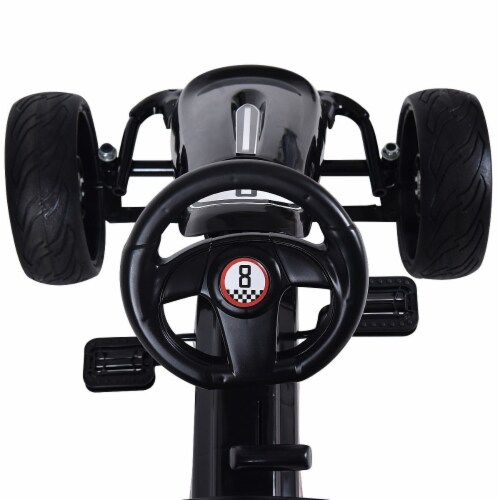 Costway Xmas Gift Go Kart Kids Ride On Car Pedal Powered Car 4 Wheel Racer Toy Stealth Outdoo Perspective: left