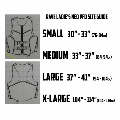 RAVE Sports 02969 Women's Neoprene Dynamic Life Vest, Certified Level 70, XL Perspective: left