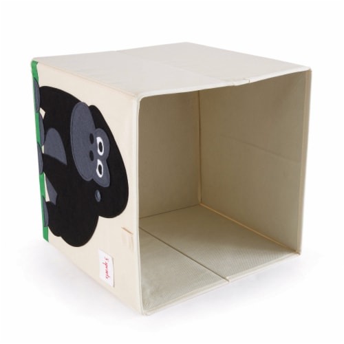 3 Sprouts Cube Storage Box - Organizer Container for Kids & Toddlers - Gorilla Perspective: left