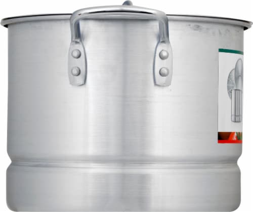 Sazon Aluminum Stock Pot with Steamer - Silver Perspective: left