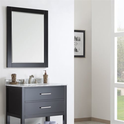 Vinnova Florence 30 Bathroom Vanity Framed Wall Mirror in Espresso Perspective: left