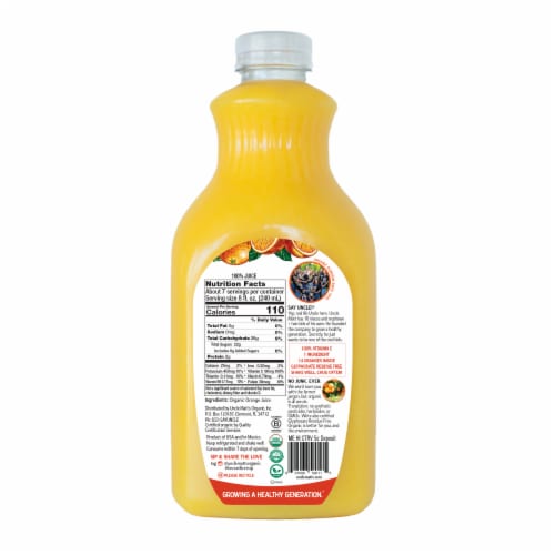 Uncle Matt's Organic Pulp Free Orange Juice Perspective: left