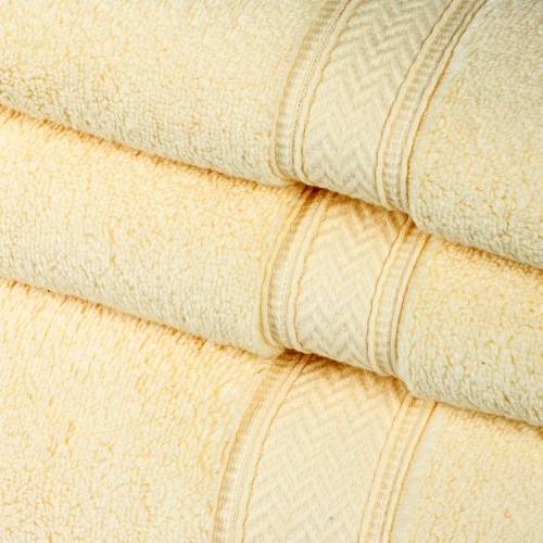 Zero Twist Light Yellow 3 Piece 100% Cotton Towel Set, 3 - Kroger