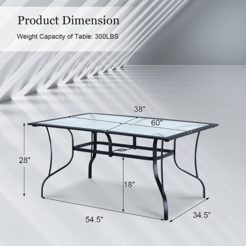 Glass top rectangular on sale outdoor dining table