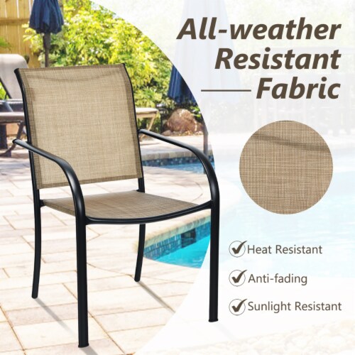 Set of 16 Patio Dining Chairs Stackable Armrest Backrest no