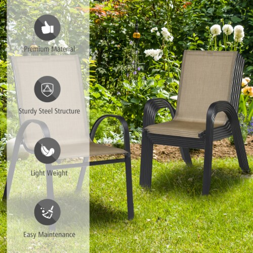 High back hotsell stackable patio chairs