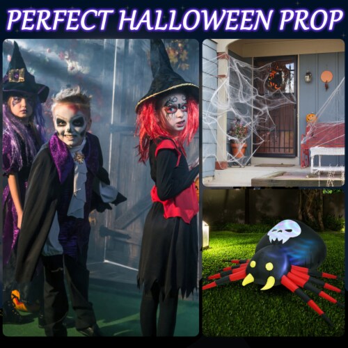 Costway 6.5FT Inflatable Halloween Spider Long Outdoor Indoor Blow Up Spider Perspective: left