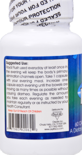 Oxylife Royal Flush Bowel Stimulant Capsules Perspective: left