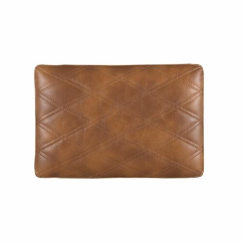 Sunpan Wisconsin 23.5  Mid-Century Faux Leather Bench in Tobacco Tan Perspective: left
