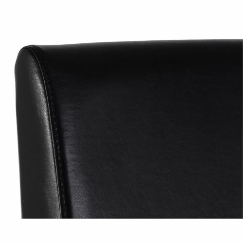 Sunpan Dean 20  Modern Leather Dining Chair in Stainless Steel/Cantina Black Perspective: left