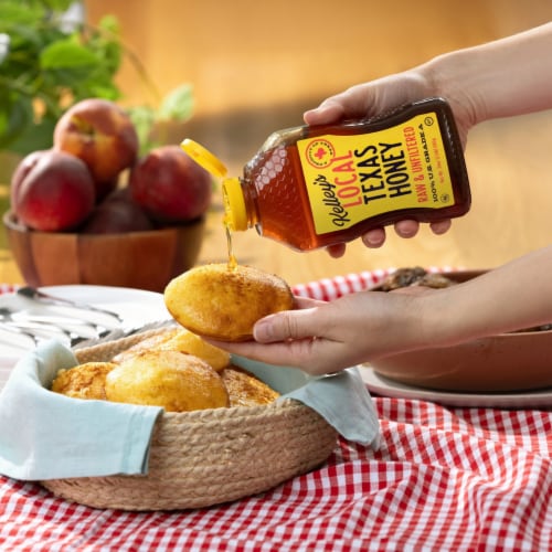 Kelley's Honey Raw & Unfiltered Local Texas Honey Perspective: left