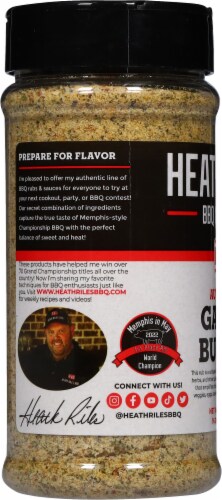 Heath Riles BBQ Garlic Butter Rub Shaker Perspective: left