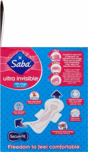 Saba® Ultra Thin with Wings Regular Panty Liners Perspective: left
