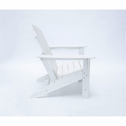 Hampton White Poly Outdoor Patio Adirondack Chair (2 Pack) Perspective: left