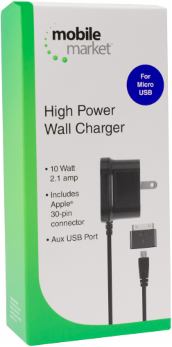 Mobile Market Micro USB and 30-Pin Wall Charger - Black Perspective: left