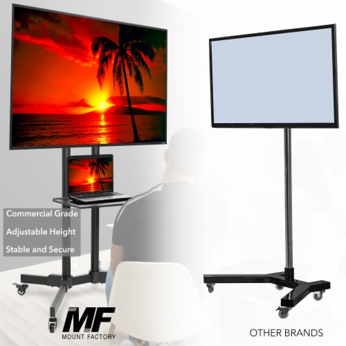 Mobile Stand with Wheels for 32-65 TV by Mount Factory Perspective: left