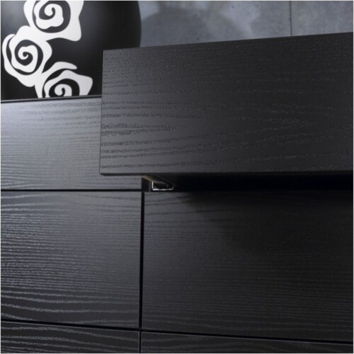 Pemberly row modern contemporary 6 drawer wide double sales bedroom dresser in black woodgrain
