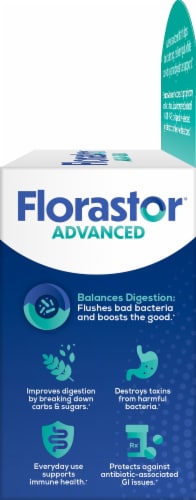 Florastor Pre Daily Probiotic & Fiber Supplement Capsules 250mg Perspective: left
