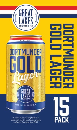 Great Lakes Brewing Co. Dortmunder Gold Lager 15 - 12 oz Cans Perspective: left