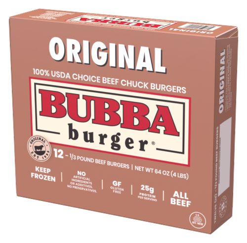 Bubba Burger® Original USDA Choice Beef Chuck Patties, 12 ct / 4 lb - Kroger