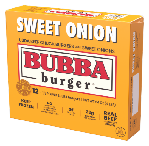 Bubba Burger® Sweet Onion Beef Burgers Perspective: left