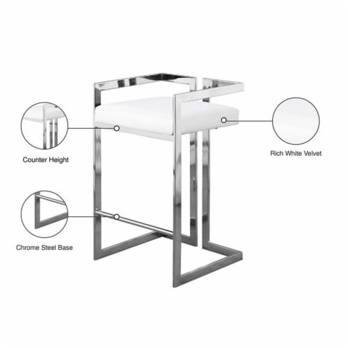 Meridian Furniture Ezra Faux Leather Counter Stool - Chrome