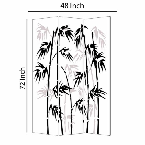 48 X 72 Multi Color Wood Canvas Bamboo Leaf Screen 48 X 72 Multi Color Wood Canvas Bamboo Leaf Screen