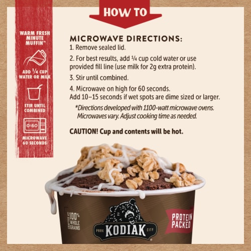 Kodiak Cakes Chocolate Chip Minute Muffin Cup 2.36 oz. - 12/Case